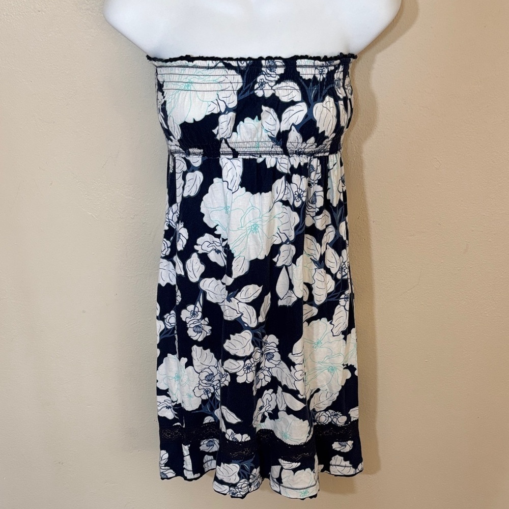 Hollister Black and White Strapless Dress